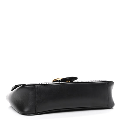 Gucci Calfskin Matelasse Small GG Marmont Shoulder Bag Black 4 of 12