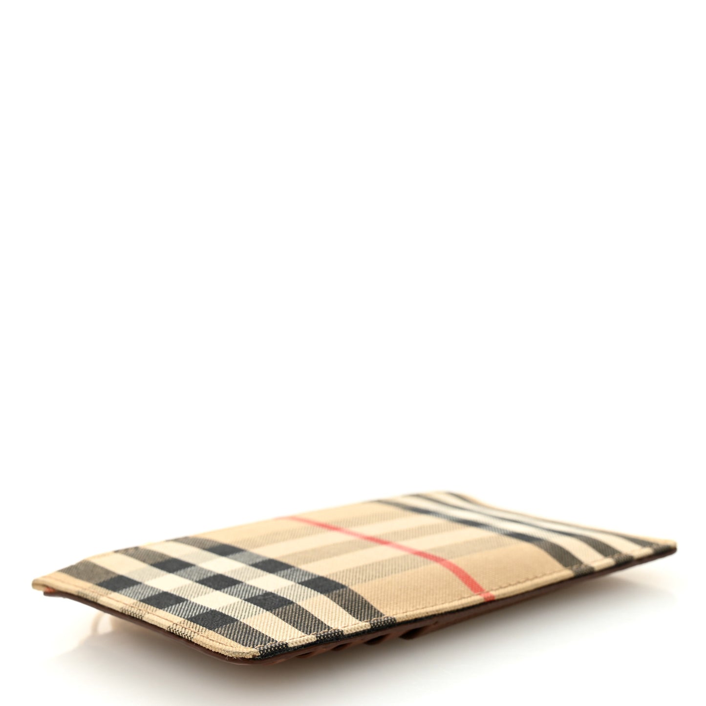 Vintage Check Calfskin Somerset Coin Case Card Holder Archive Beige