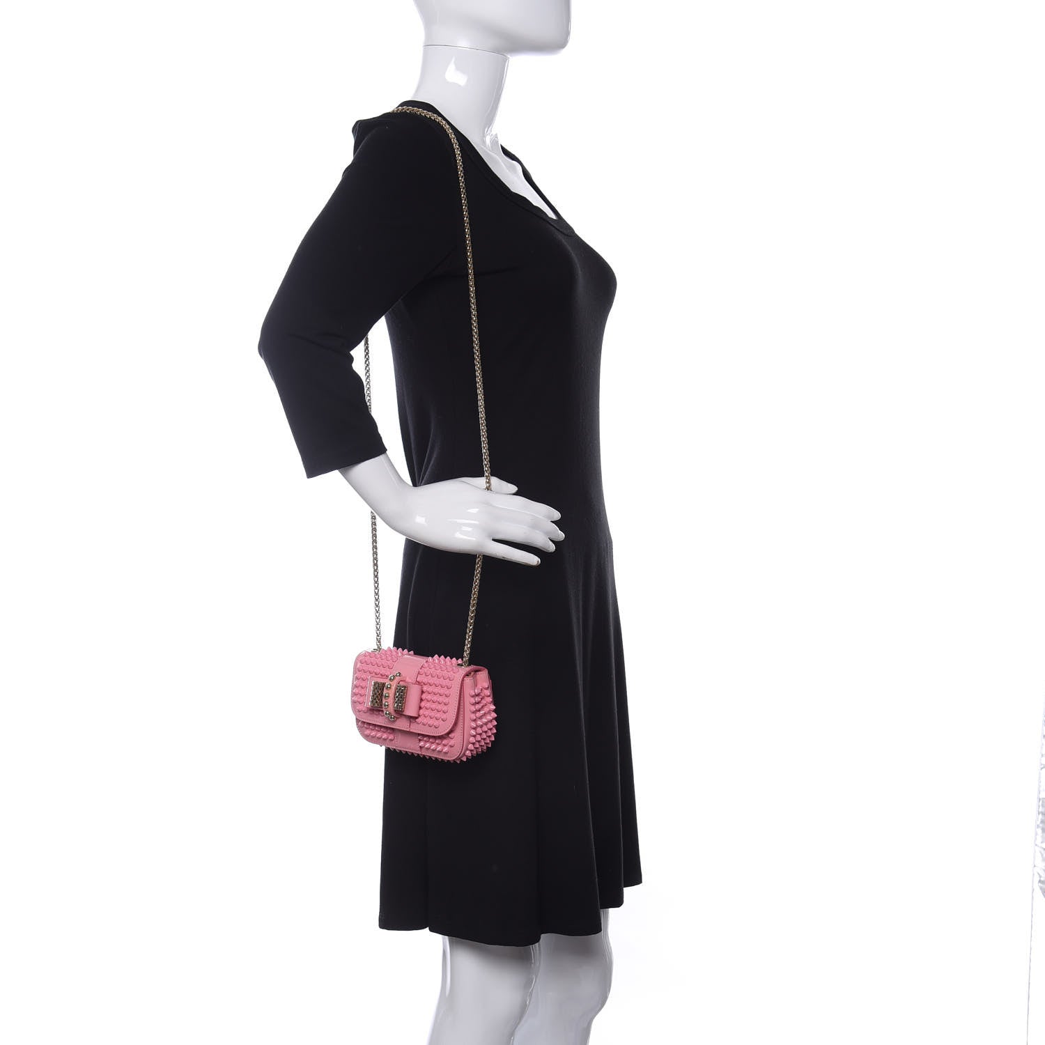 Christian Louboutin Patent Spiked Sweety Charity Crossbody Bag Rose 2 of 10