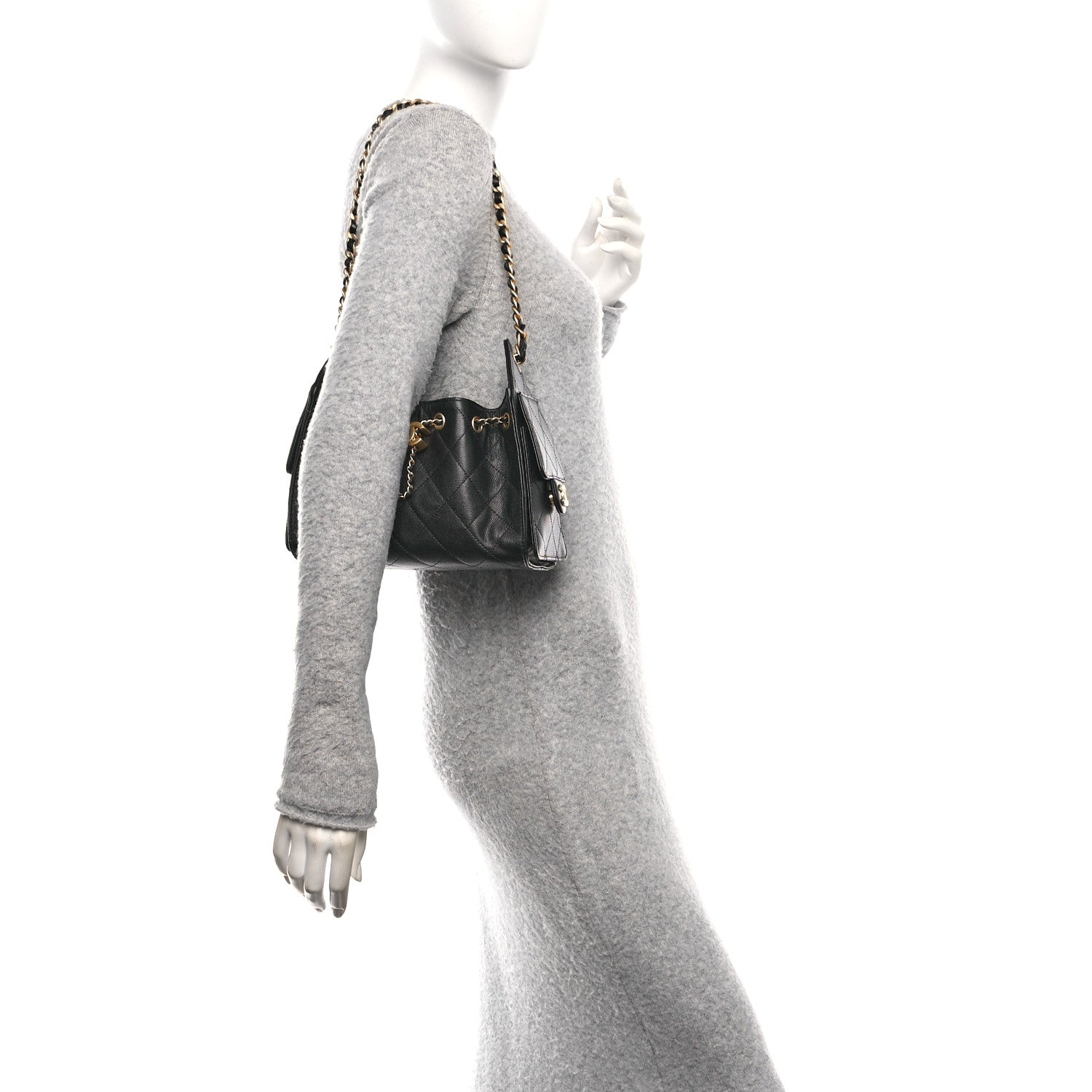 Chanel Caviar Quilted Mini Chanel 25 Handbag Black 2 of 10