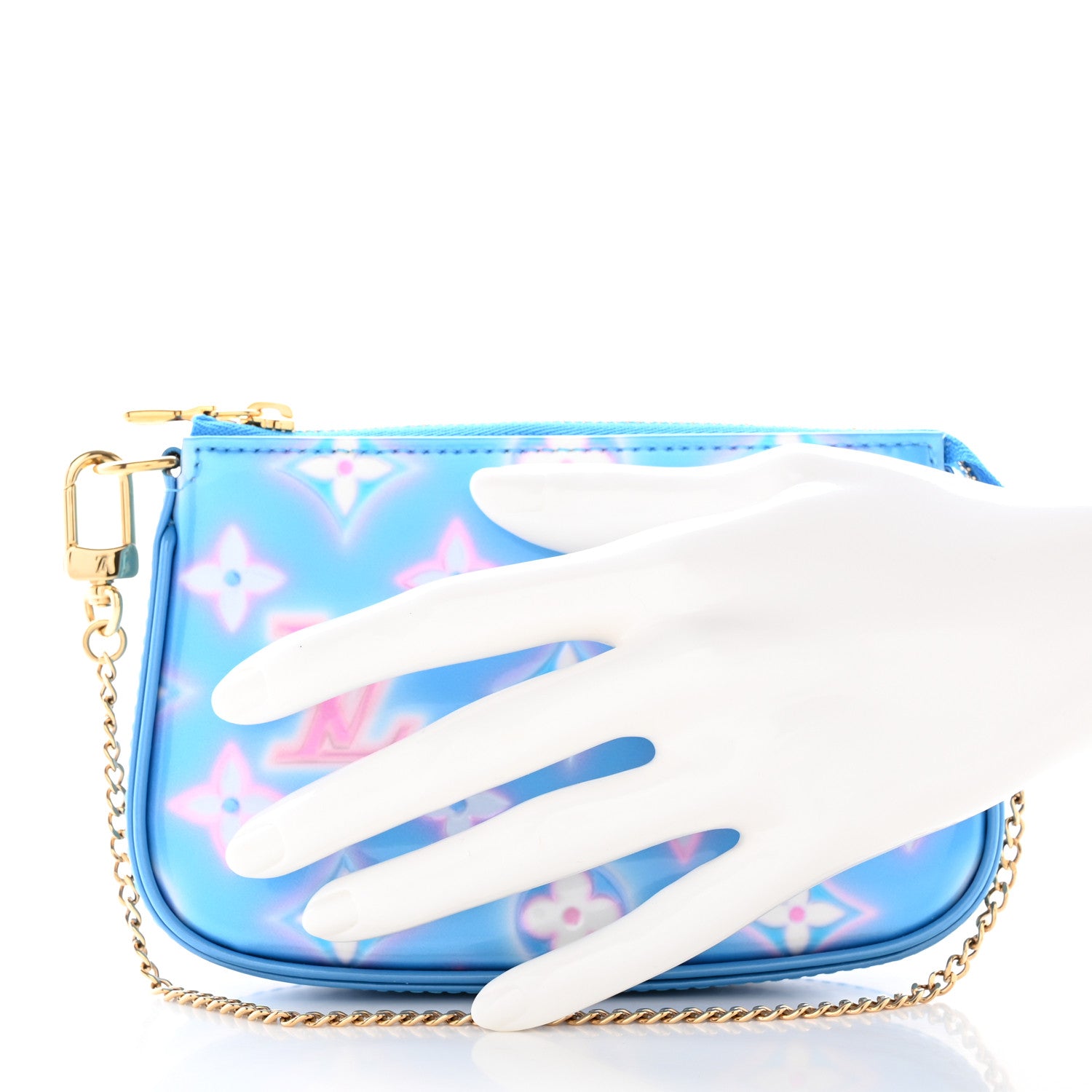 Louis Vuitton Vernis Valentine Mini Pochette Accessories Baby Blue Neon 2 of 7