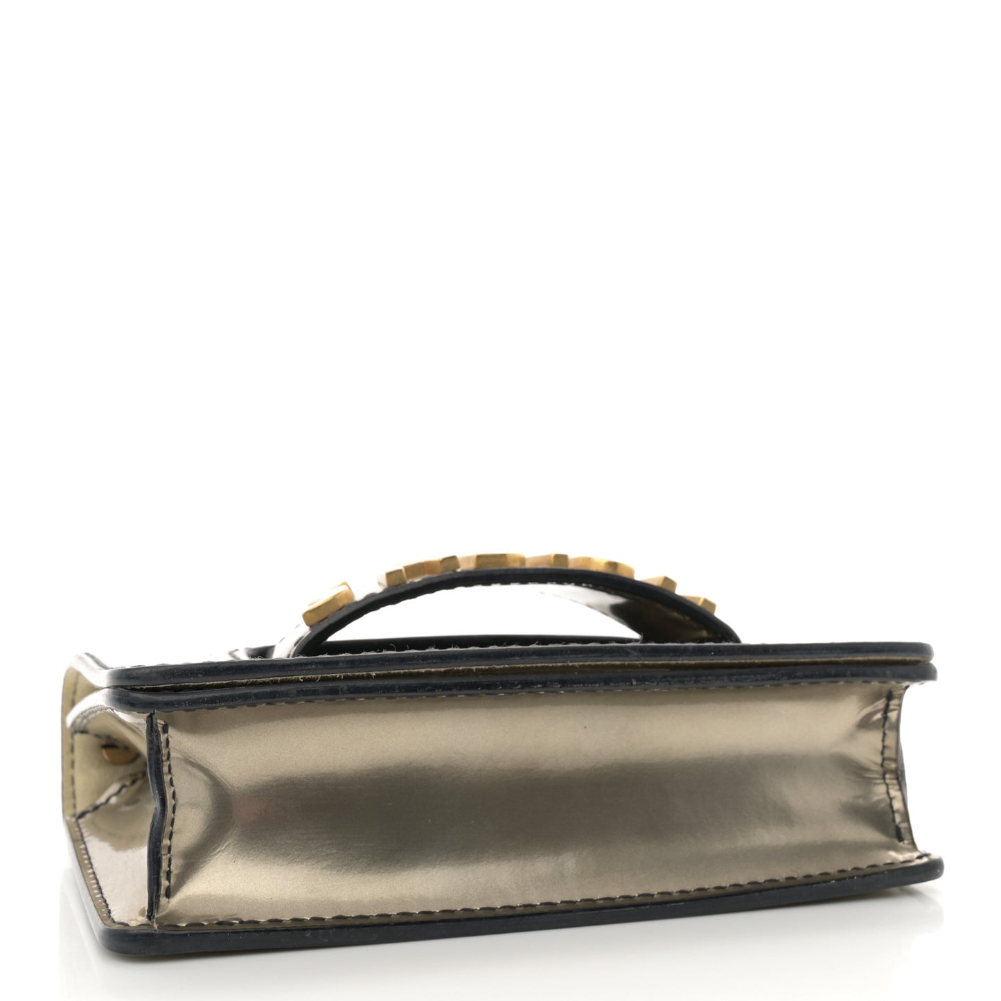 Metallic Calfskin J'Adior Mini Chain Flap Bag Silver