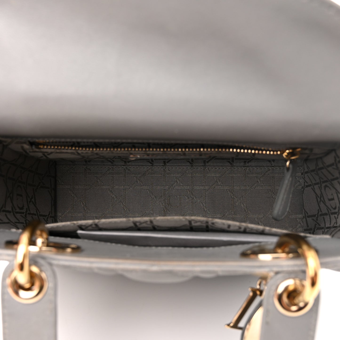 Lambskin Cannage Small Lucky Badges My Lady Dior Grey