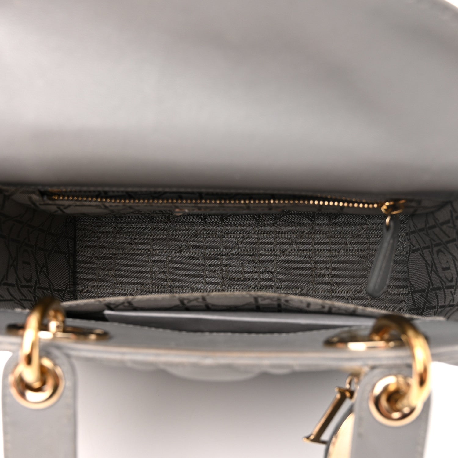 Christian Dior Lambskin Cannage Small Lucky Badges My Lady Dior Grey 5 of 13