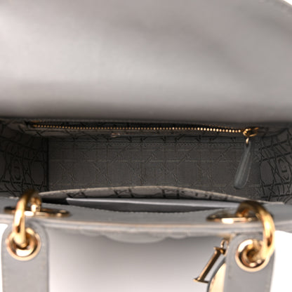 Christian Dior Lambskin Cannage Small Lucky Badges My Lady Dior Grey 5 of 13