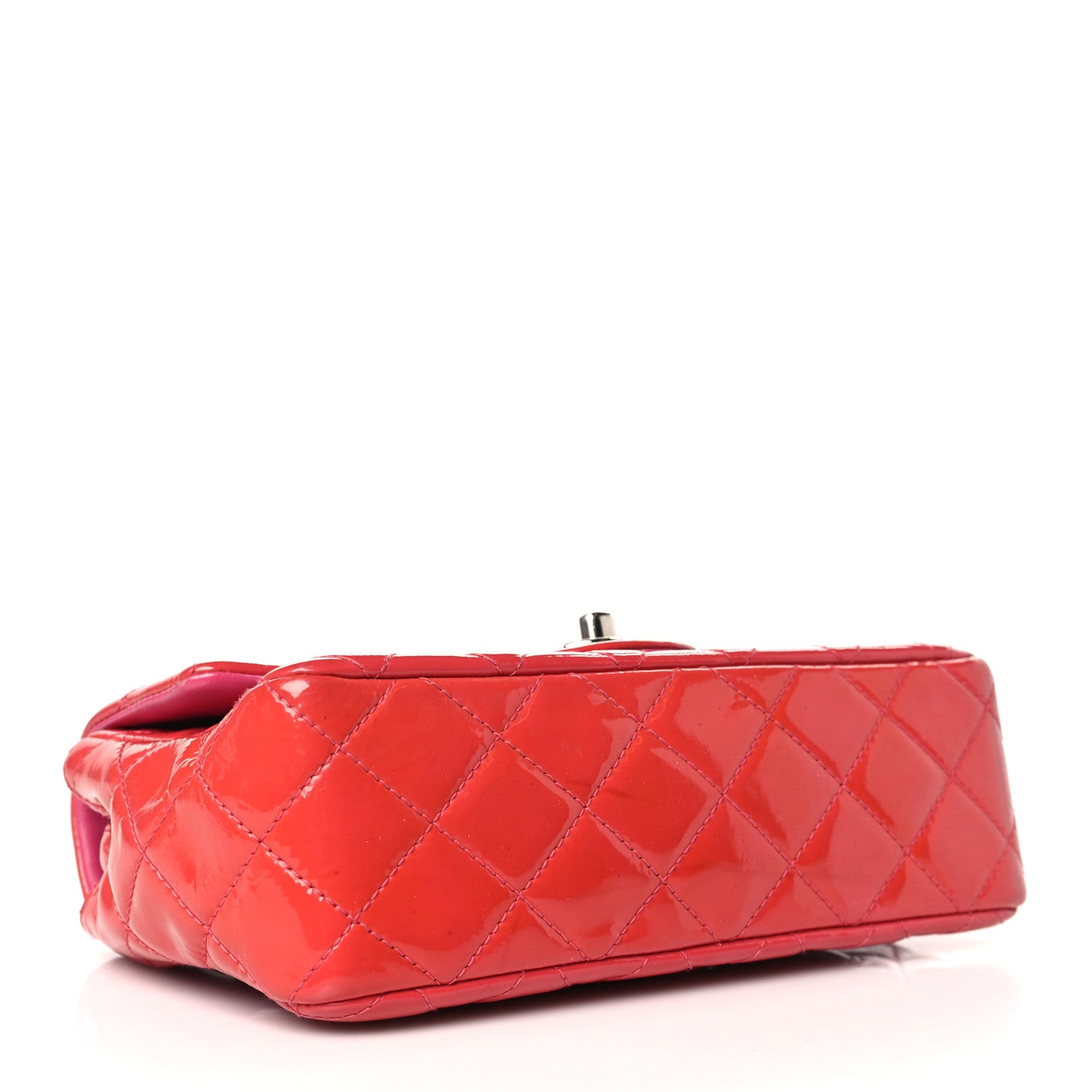 Chanel Patent Calfskin Quilted Mini Rectangular Flap Pink 4 of 10