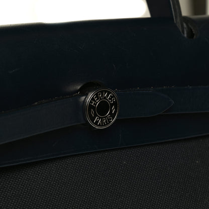 Hermes Military Toile Vache Hunter Herbag Zip PM 31 Bleu Marine 8 of 11