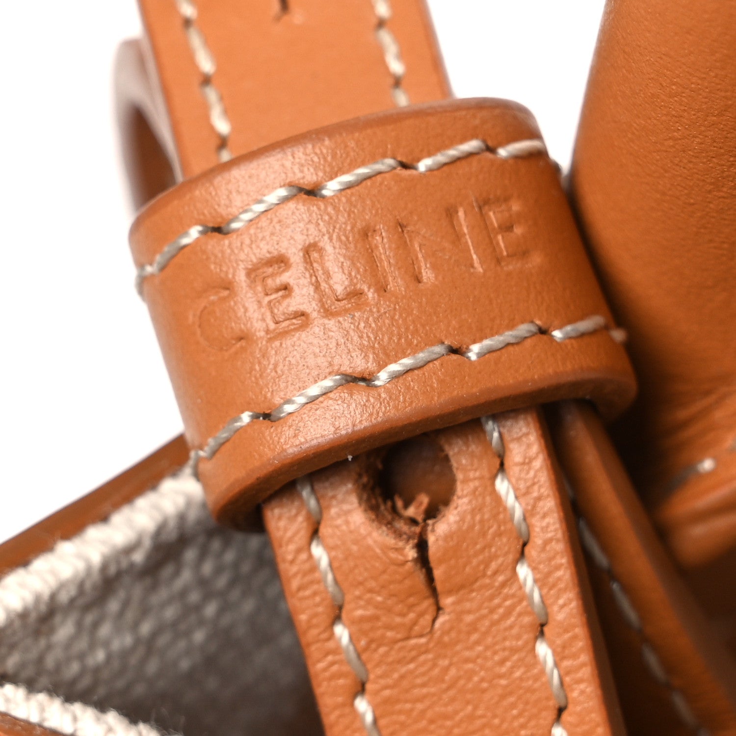 Celine Canvas Calfskin Mini Vertical Cabas Natural Tan 6 of 9