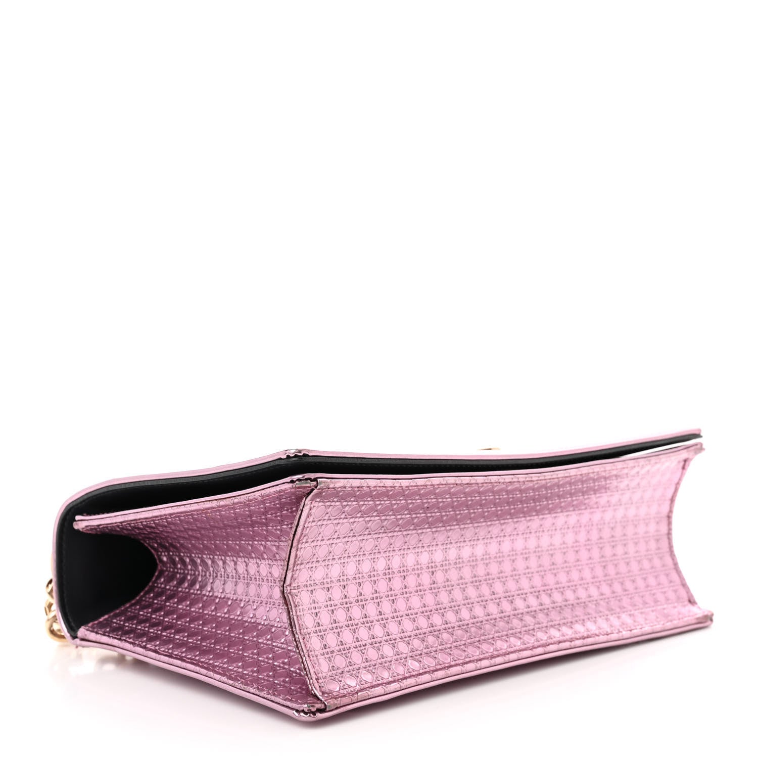 Christian Dior Metallic Patent Micro-Cannage Medium Diorama Flap Bag Pink 4 of 12