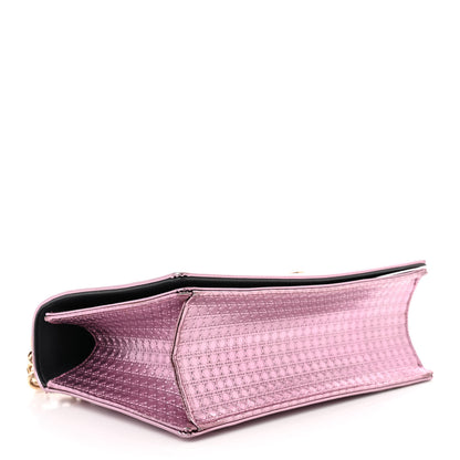 Christian Dior Metallic Patent Micro-Cannage Medium Diorama Flap Bag Pink 4 of 12