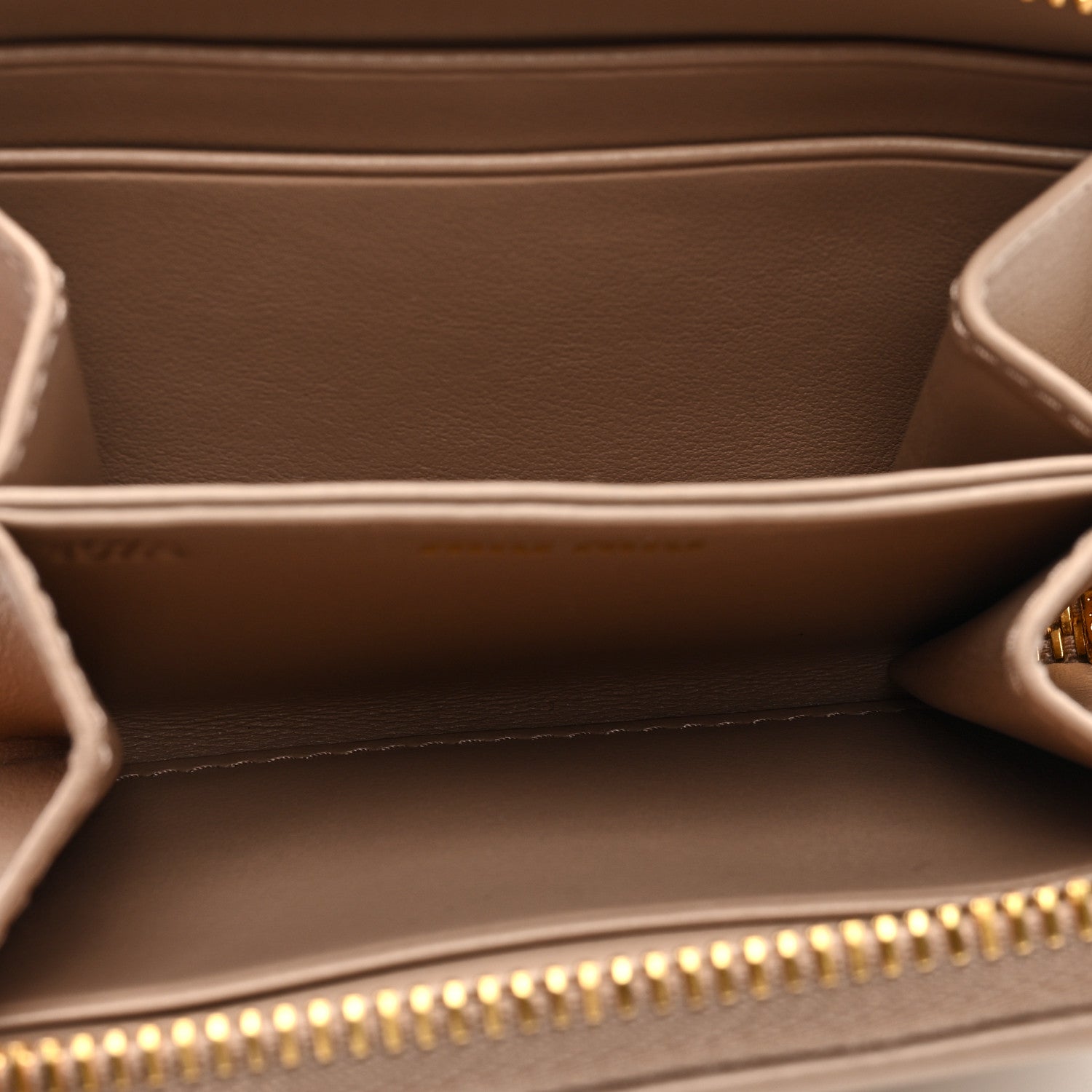Miu Miu Nappa Matelasse Zip Around Compact Wallet Cipria 5 of 6