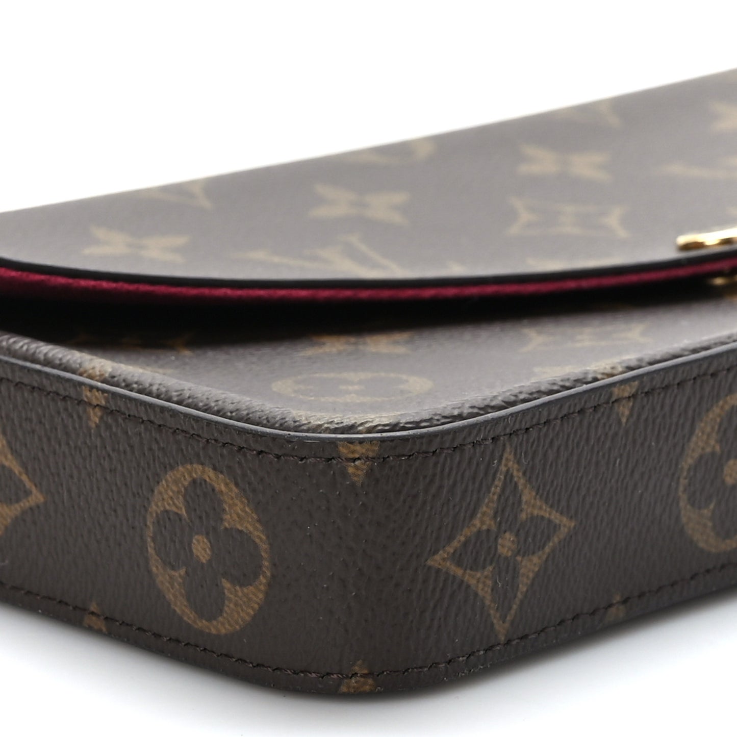 Monogram Pochette Felicie Chain Wallet Fuchsia