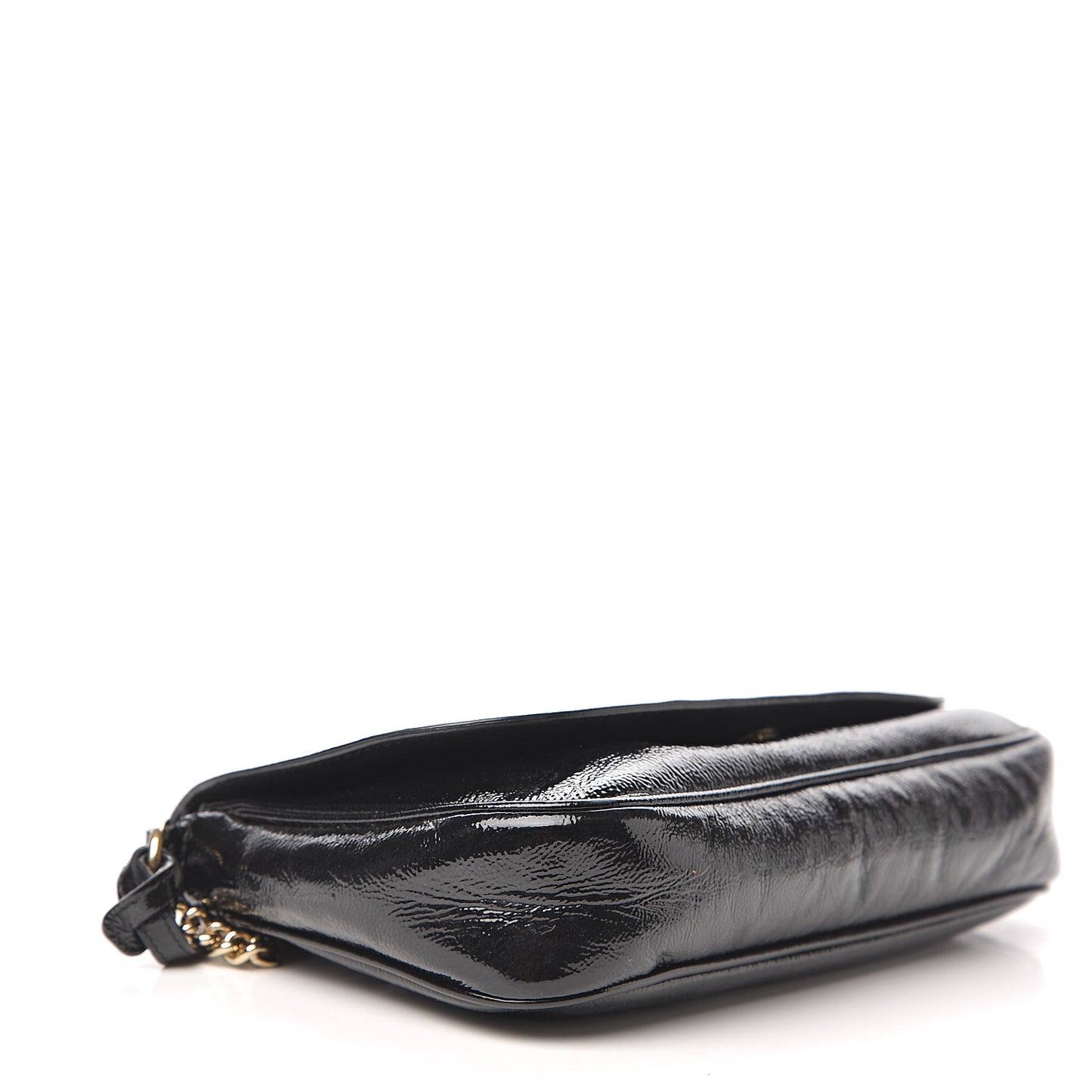 Patent Medium Soho Flap Crossbody Black