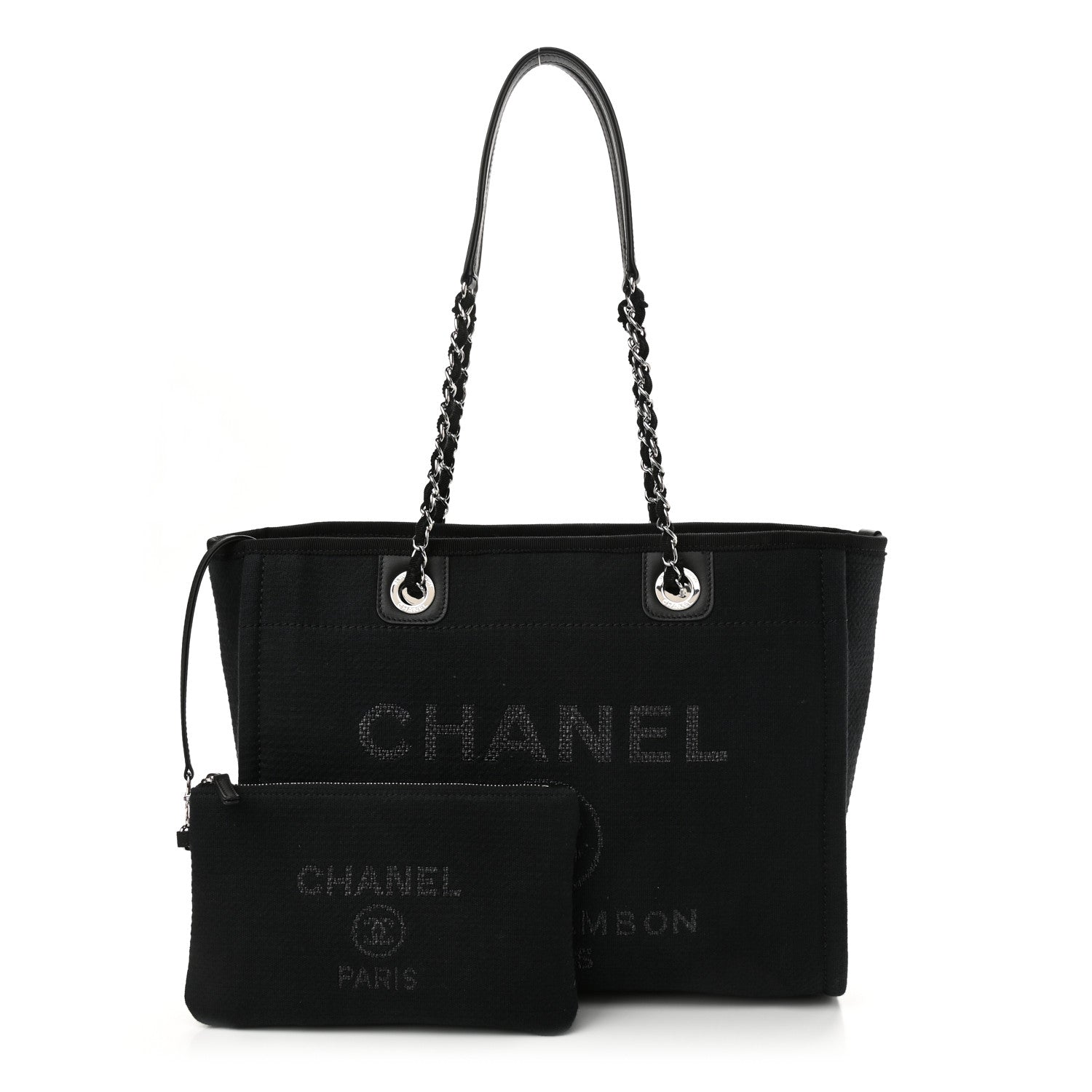 Chanel Mixed Fibers Small Deauville Tote Black 1 of 10