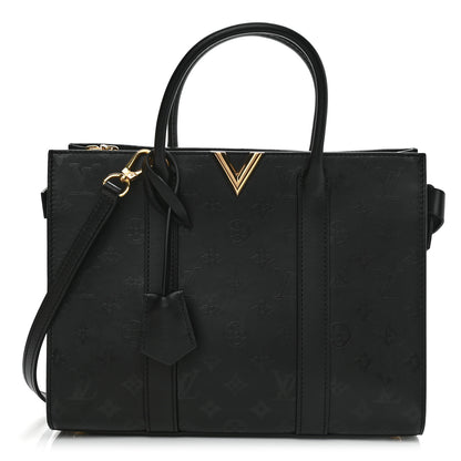 Louis Vuitton Monogram Cuir Plume Very Tote MM Black 1 of 10