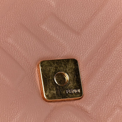 Fendi Nappa FF 1974 Embossed Large Baguette Rosa Bourbon 15 of 20