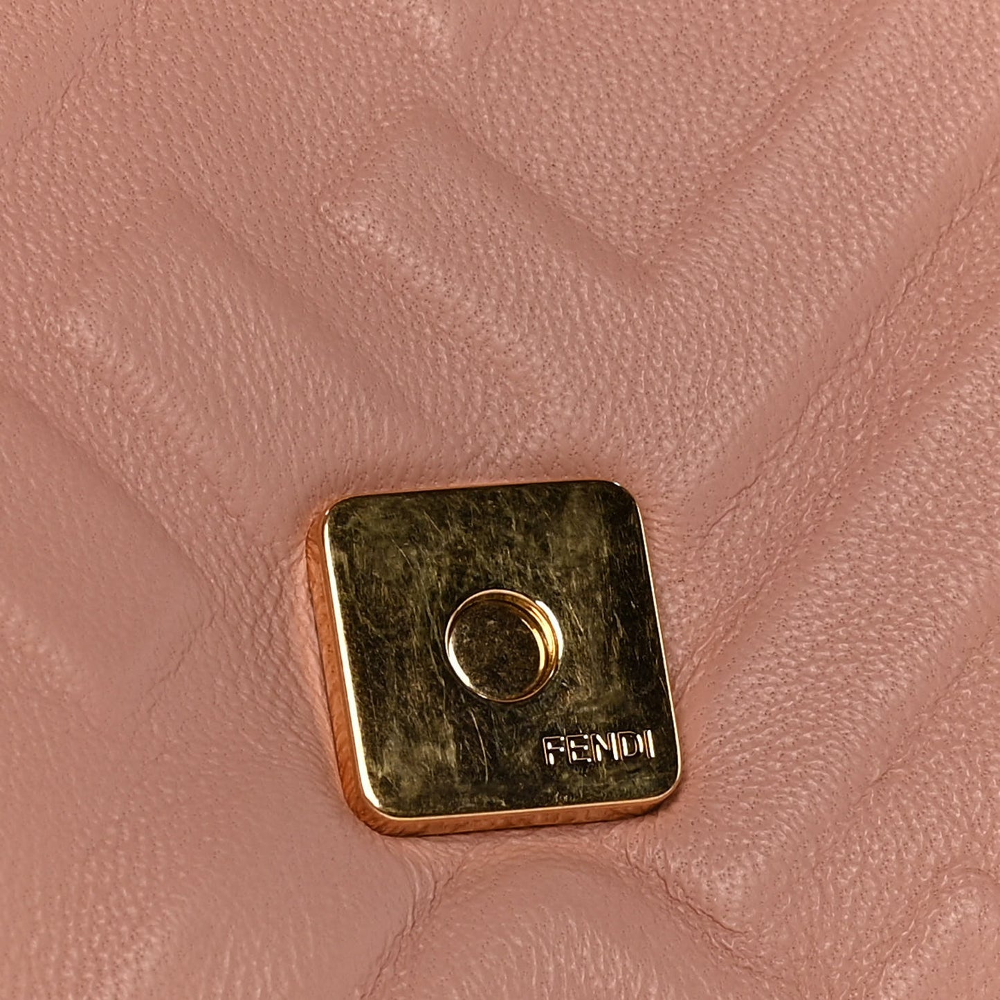 Nappa FF 1974 Embossed Large Baguette Rosa Bourbon