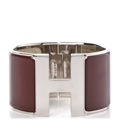 Hermes Enamel Extra Wide Clic H Bracelet PM Cacao 1 of 4