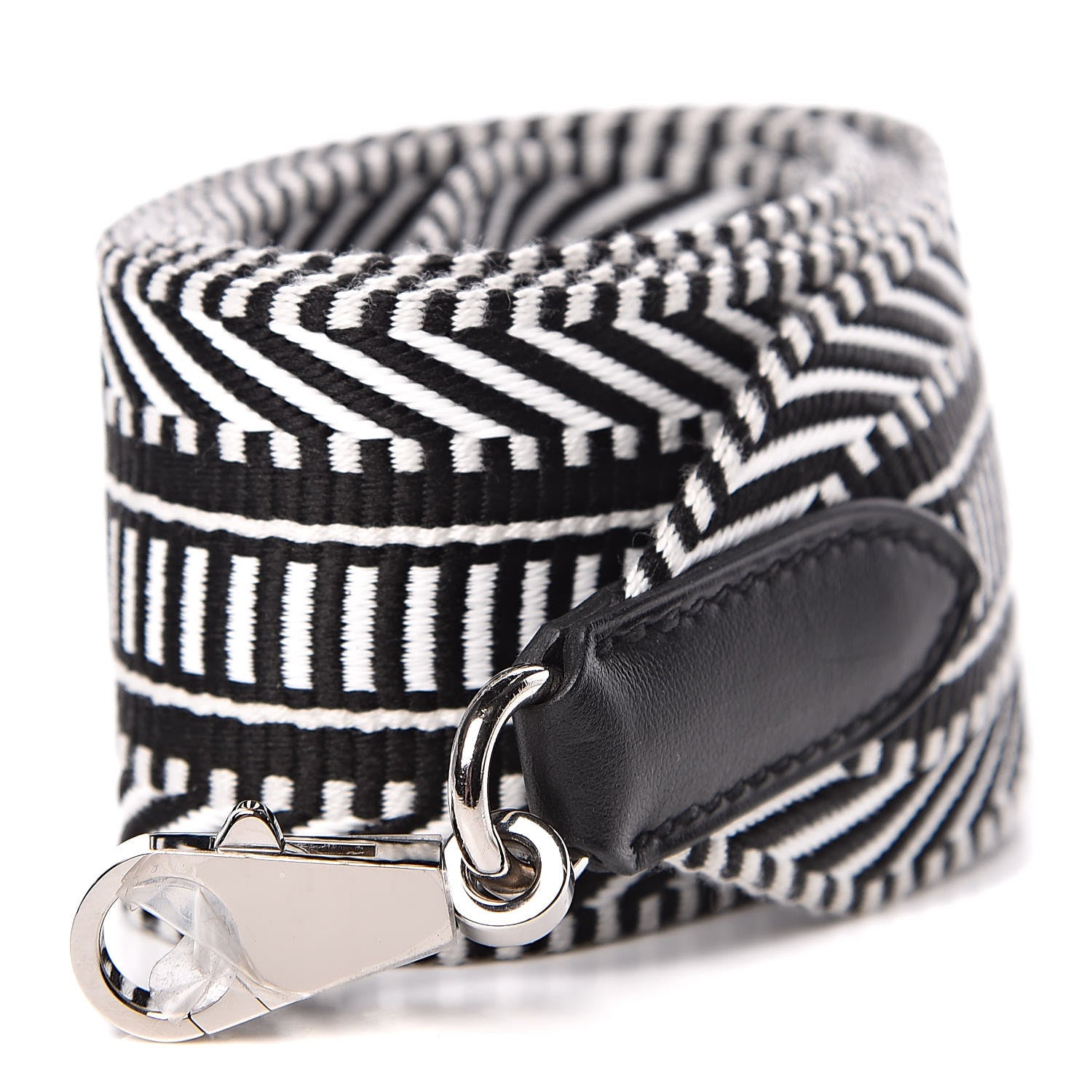 Hermes Toile Swift 50mm Sangle Cavale Shoulder Strap Black Ecru 1 of 4