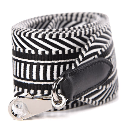 Hermes Toile Swift 50mm Sangle Cavale Shoulder Strap Black Ecru 1 of 4