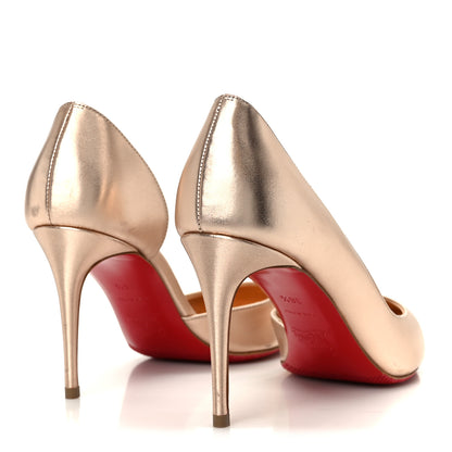 Christian Louboutin Calfskin Laminato Satin Iriza 85 Pumps 36.5 Leche 5 of 8