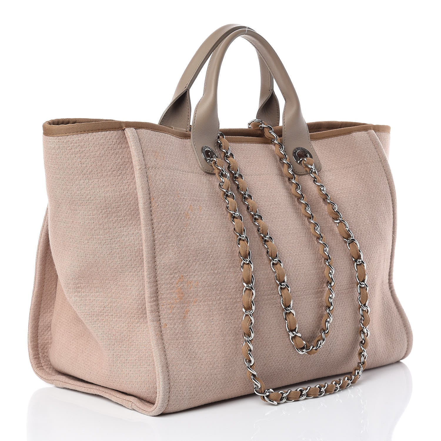 Chanel Canvas Large Deauville Tote Ecru 3 of 11