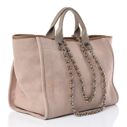 Chanel Canvas Large Deauville Tote Ecru 3 of 11