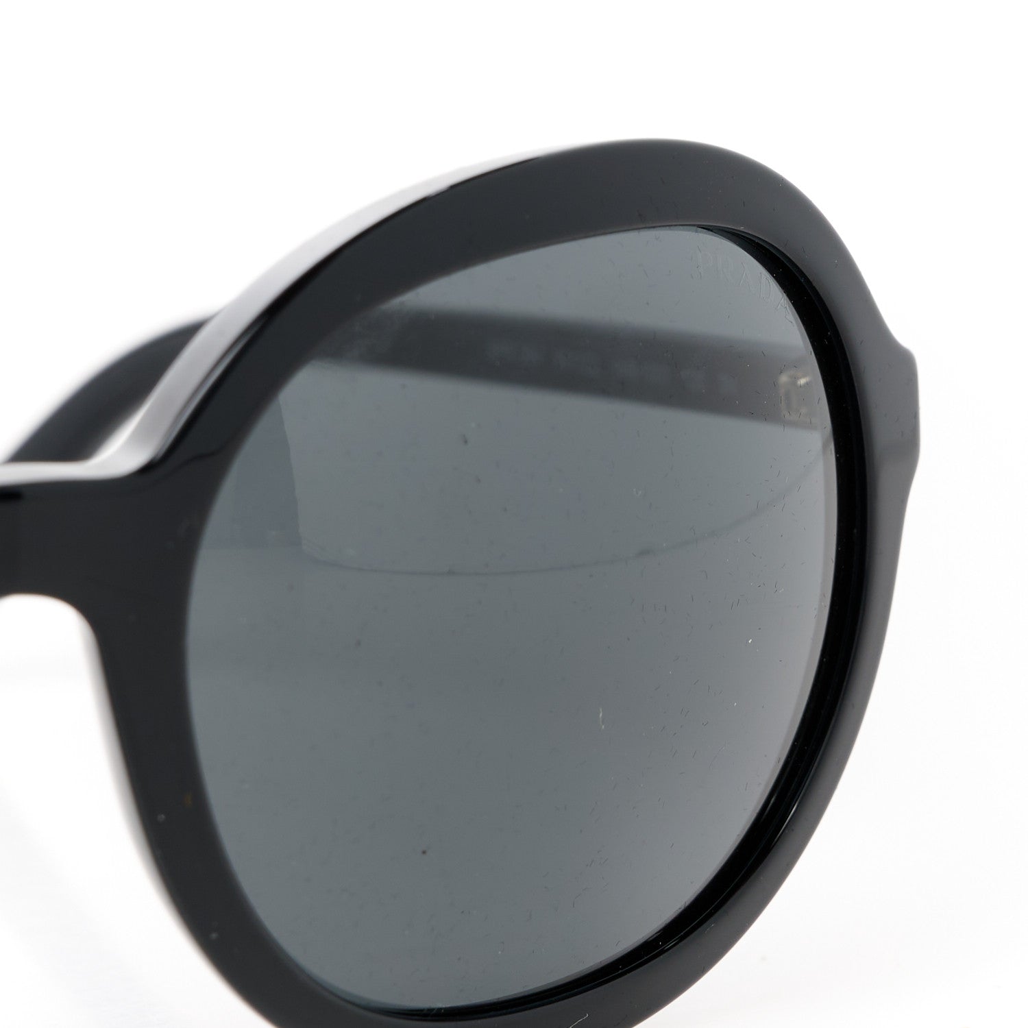 Prada Acetate Heritage Round Sunglasses SPR09V Black 7 of 8