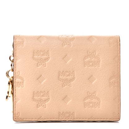 MCM Calfskin Ottomar Monogram Bi-Fold Wallet Beige 1 of 8