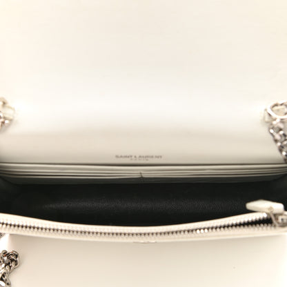 Saint Laurent Calfskin Crocodile Embossed Kate Monogram Tassel Chain Wallet Crema Soft 5 of 13