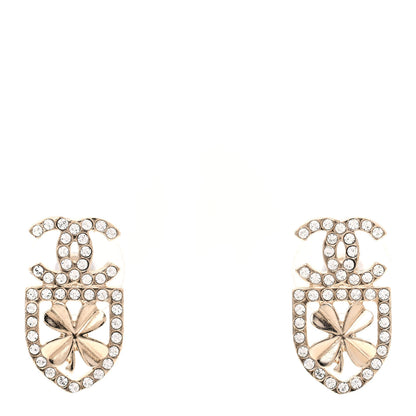 Chanel Crystal CC Sergeant Chanel Earrings Gold 1 of 4