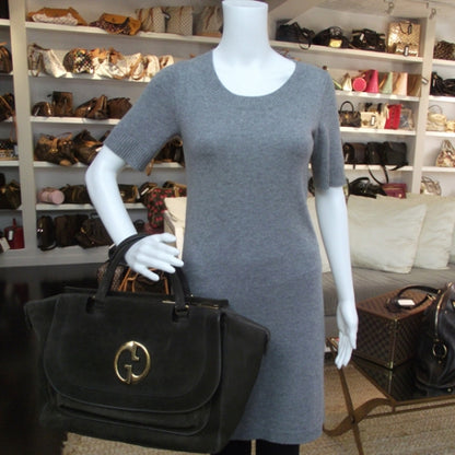 Gucci Suede Medium 1973 Top Handle Satchel Olive 2 of 11