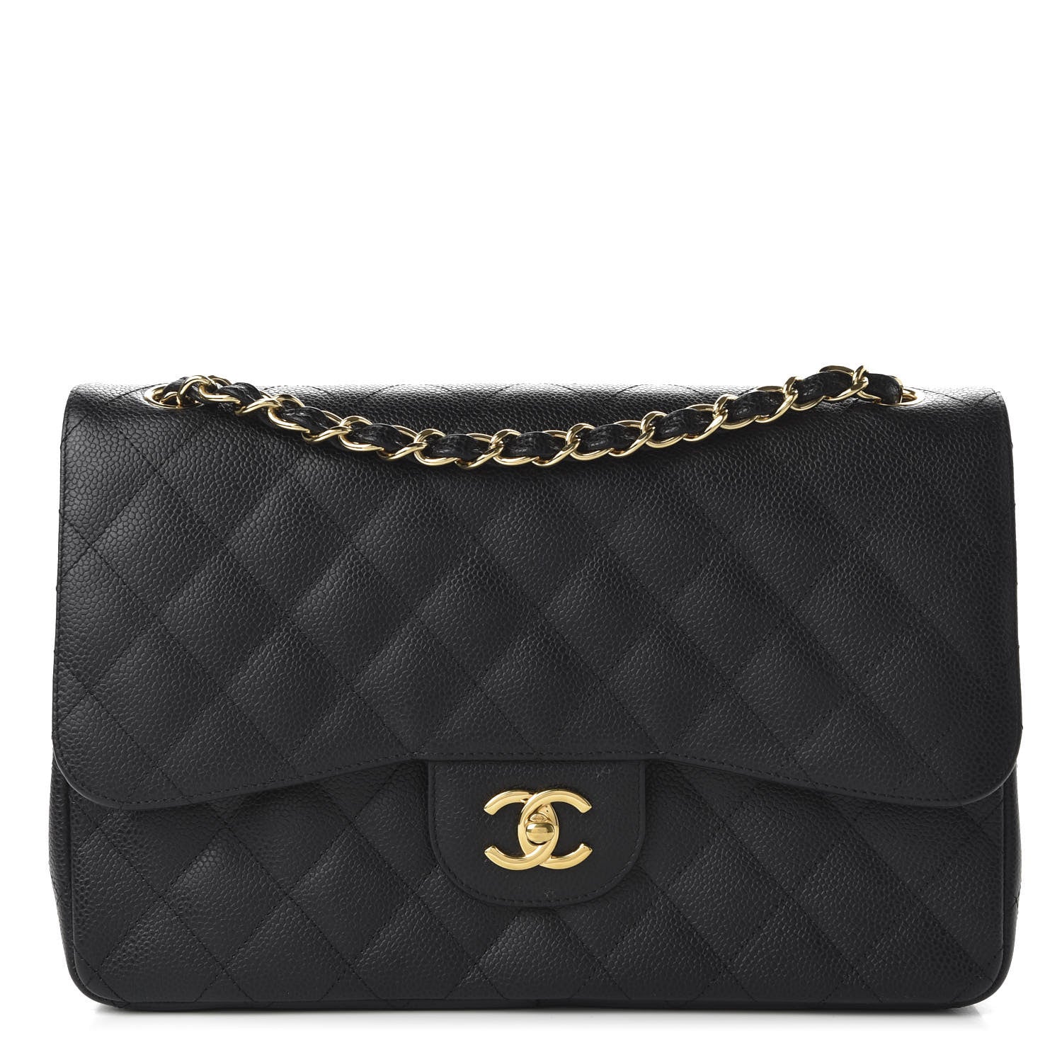 Chanel Caviar Quilted Jumbo Double Flap Black 1 of 11