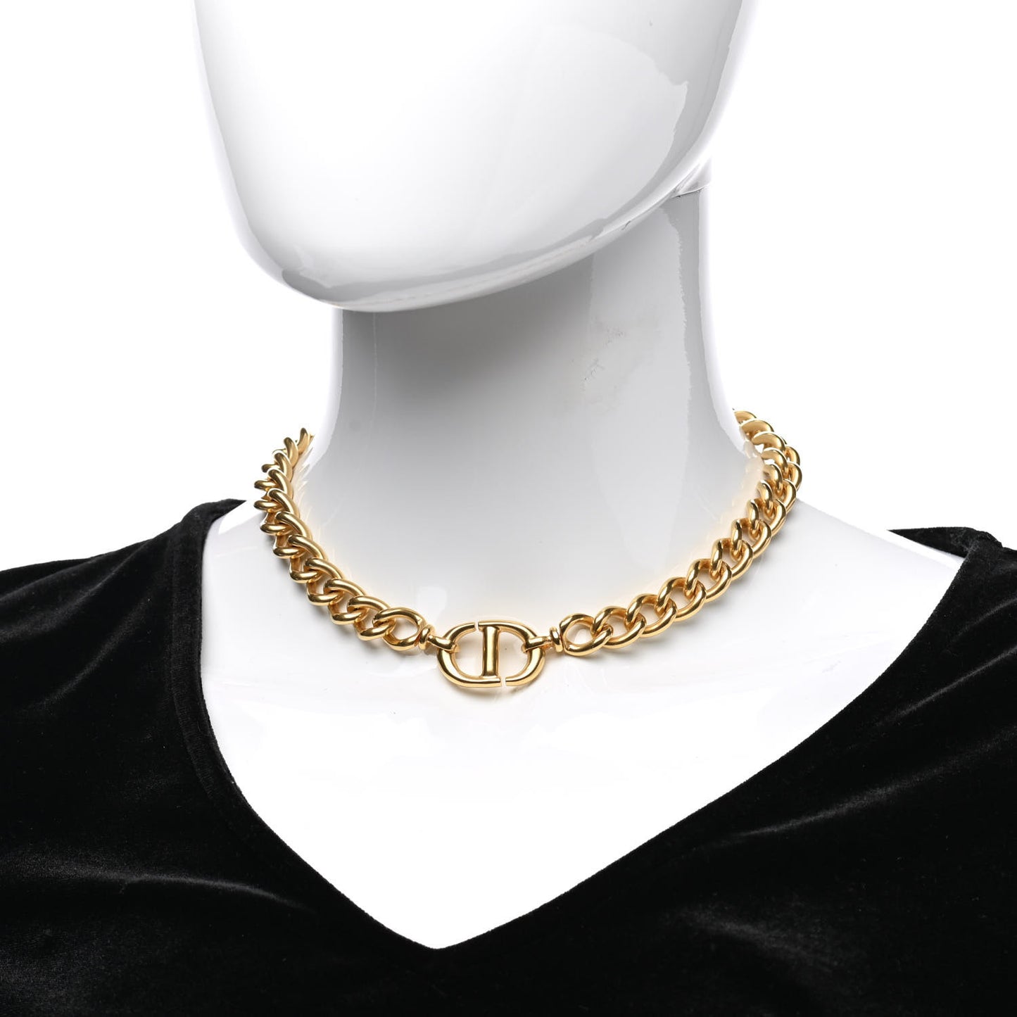 Metal Petit CD Choker Necklace Gold
