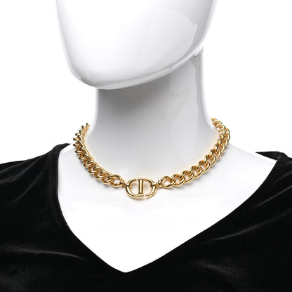 Christian Dior Metal Petit CD Choker Necklace Gold 2 of 6