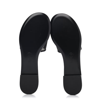 Chanel Mesh Patent Calfskin CC Mules 38 Black 4 of 4