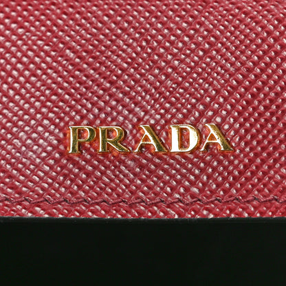 Prada Saffiano Cuir Small Double Bag Cherry Black 7 of 10