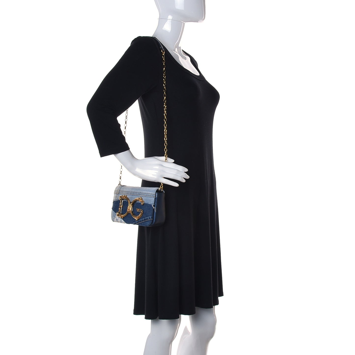 Denim Mini DG Girls Shoulder Bag Blue