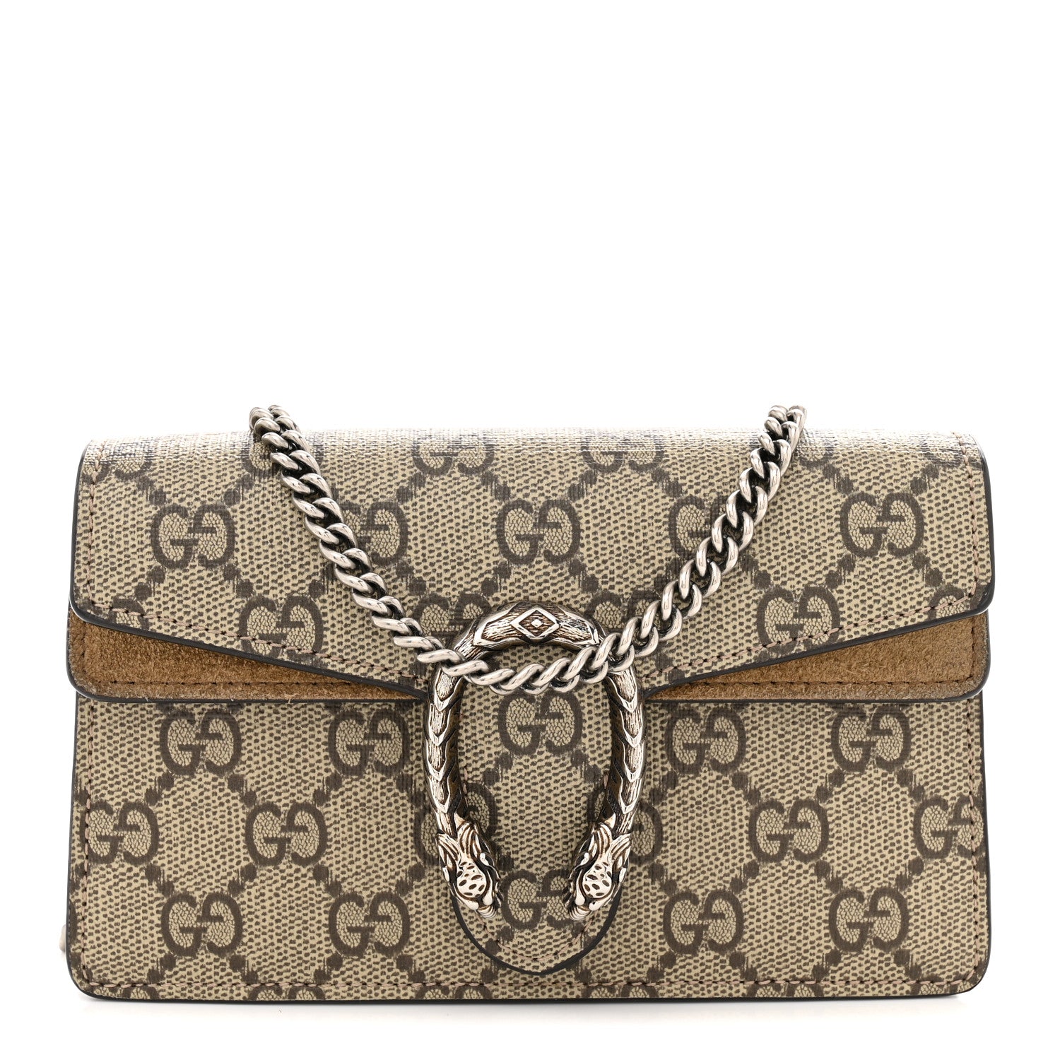 Gucci GG Supreme Monogram Super Mini Dionysus Shoulder Bag Taupe 1 of 12