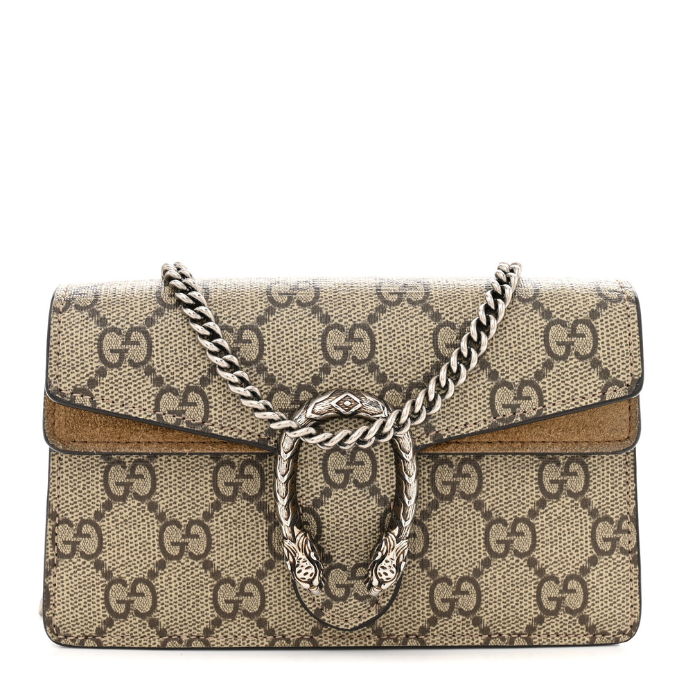 Gucci GG Supreme Monogram Super Mini Dionysus Shoulder Bag Taupe ...
