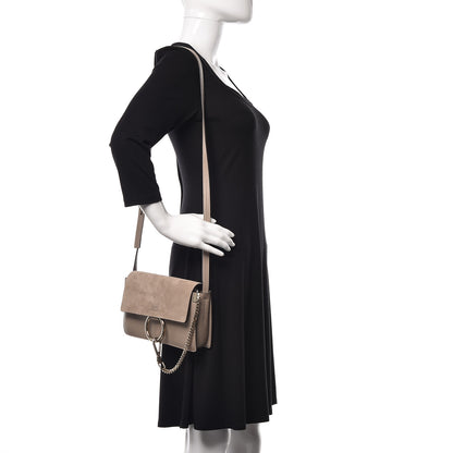 Chloe Suede Calfskin Small Faye Shoulder Bag Motty Grey 2 of 8