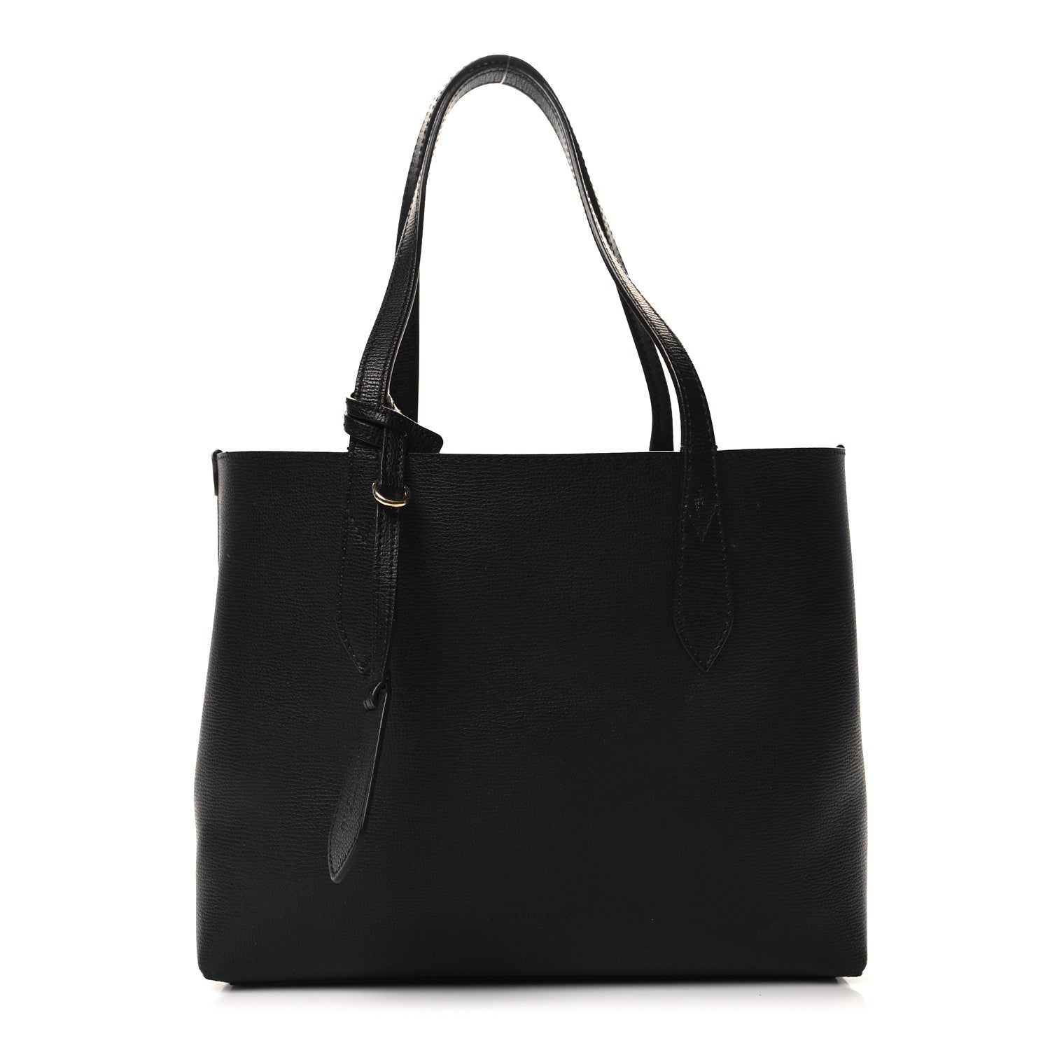 Burberry Grainy Calfskin Haymarket Check Small Reversible Tote Black 9 of 15