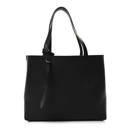 Burberry Grainy Calfskin Haymarket Check Small Reversible Tote Black 9 of 15