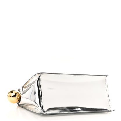 Jacquemus Metallic Patent Calfskin La Pochette Rond Carre Silver 4 of 9