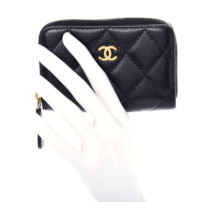 Chanel Caviar Quilted Zip Coin Purse Black 2 of 8
