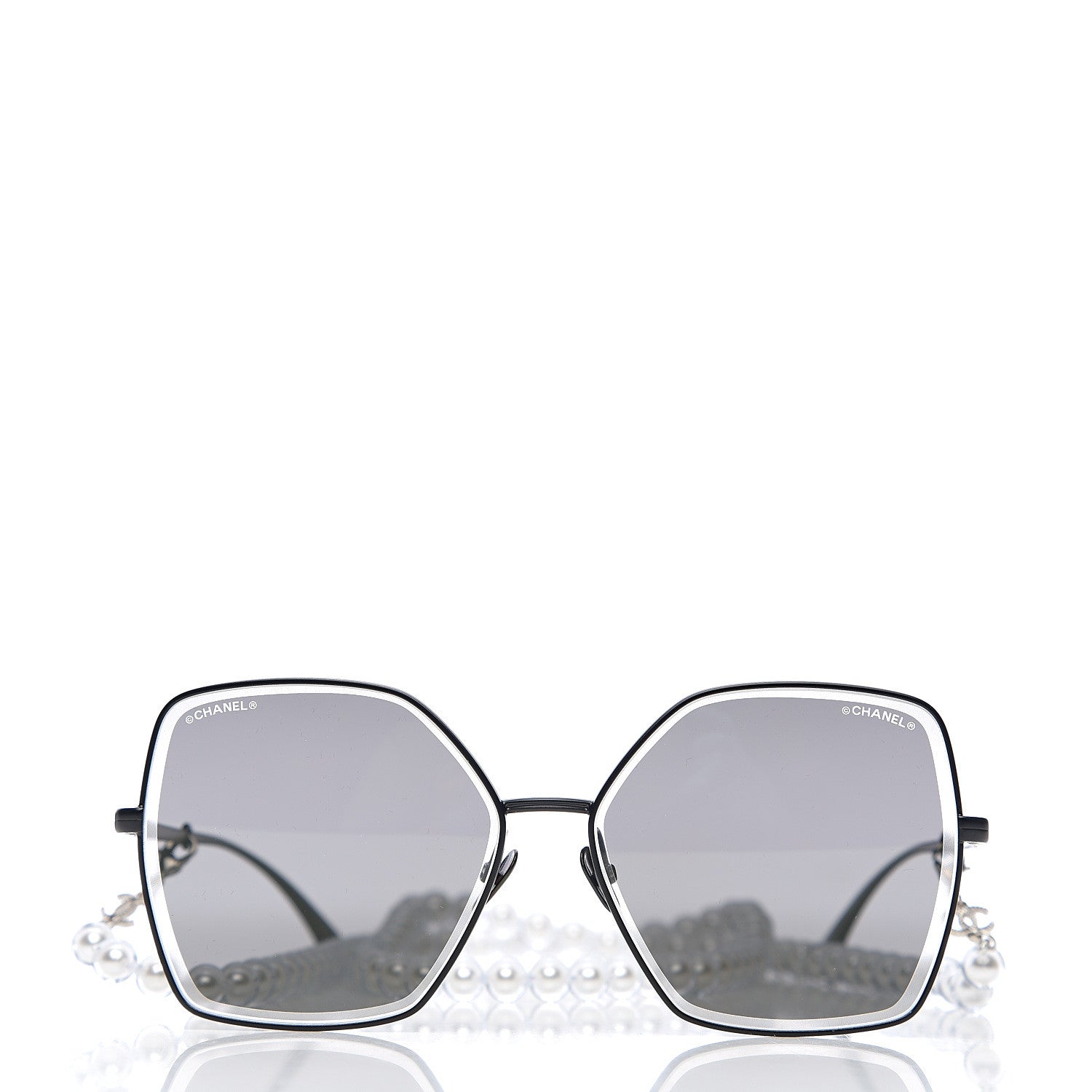 Chanel Butterfly Removable Pearl Chain Sunglasses 4262 Black 2 of 7
