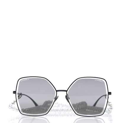 Chanel Butterfly Removable Pearl Chain Sunglasses 4262 Black 2 of 7