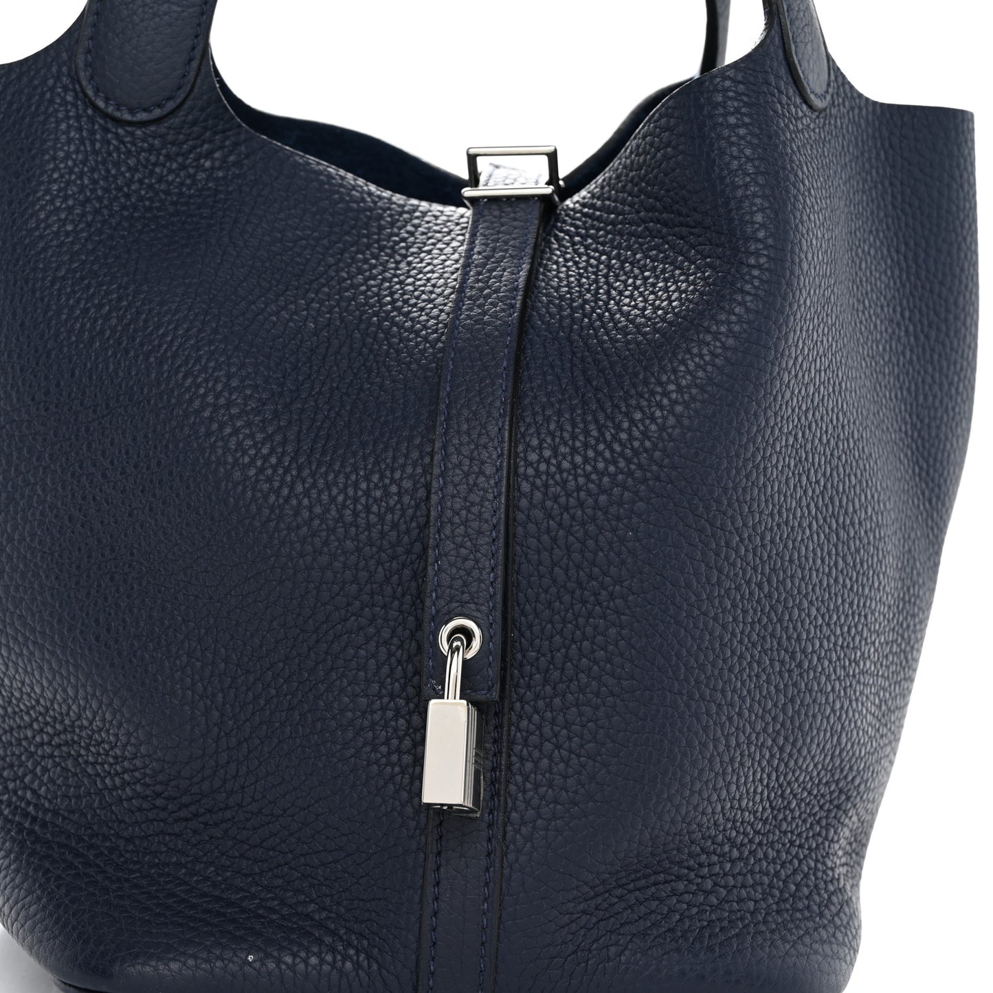 Taurillon Clemence Swift Eclat Picotin Lock 22 MM Bleu Nuit Bleu Electrique