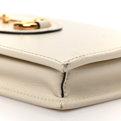 Gucci Boarded Plutone Calfskin Horsebit 1955 Wallet On Chain Mystic White 8 of 9
