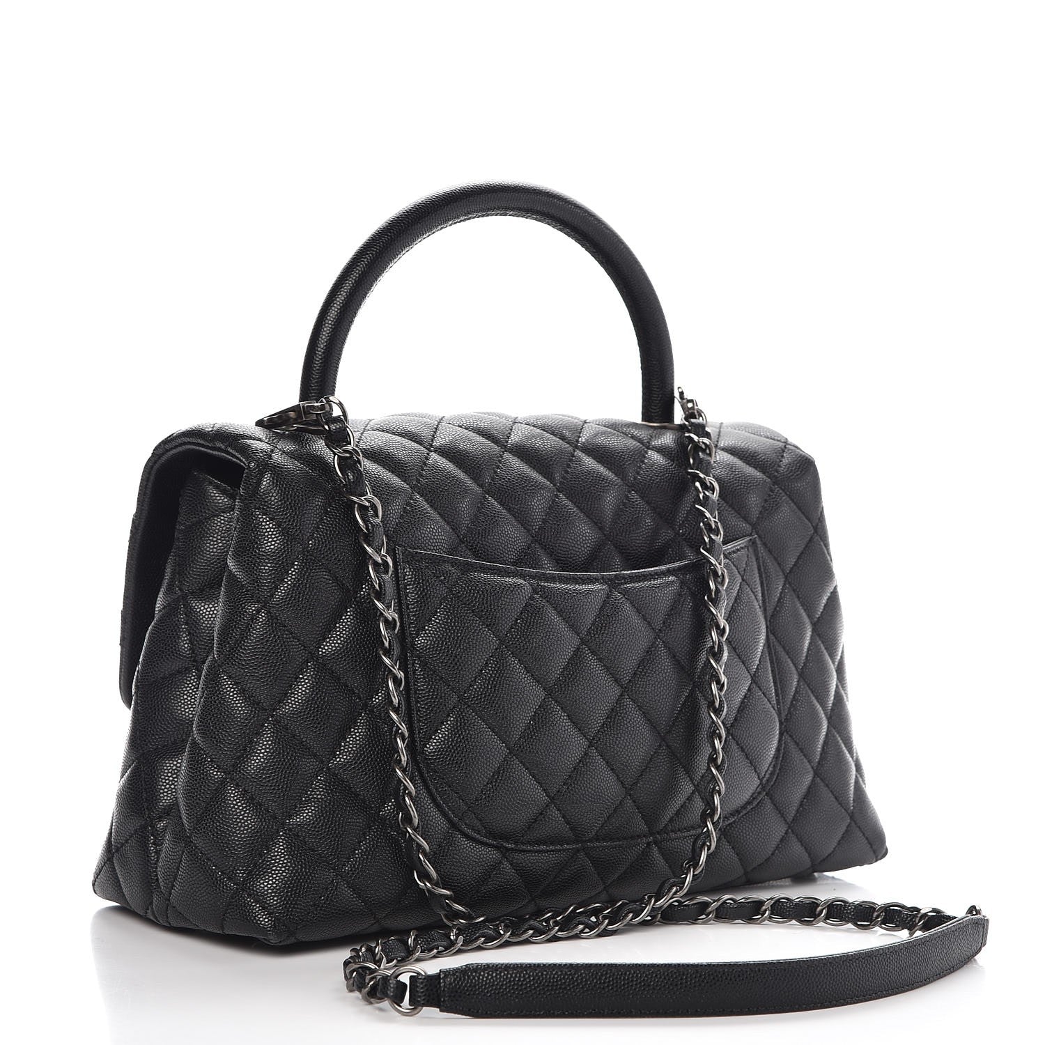Chanel Caviar Quilted Small Coco Handle Flap Black 4 of 12